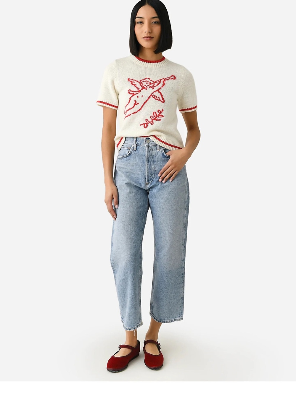 NEW AGOLDE 90's cropped mid rise loose straight leg jean in light wash 23